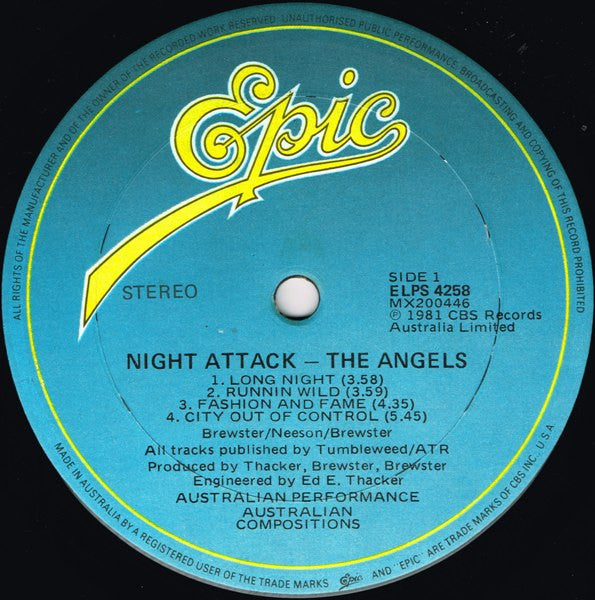 The Angels : Night Attack (LP, Album)
