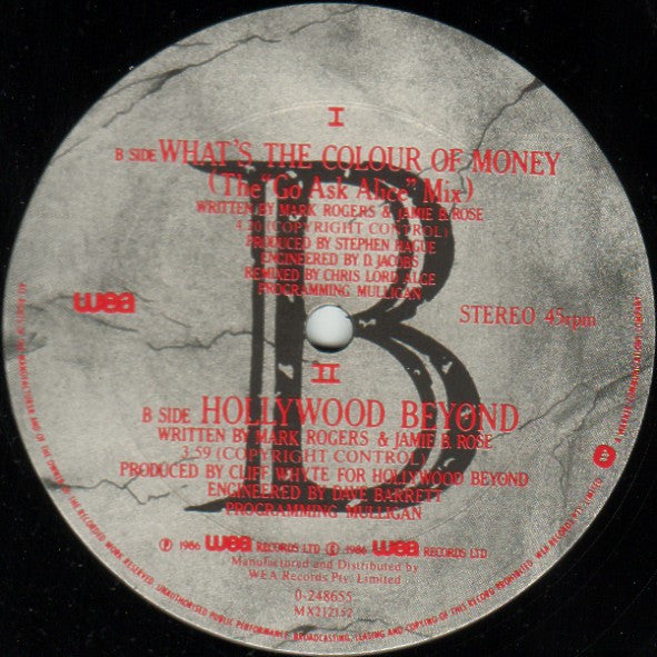 Hollywood Beyond : What's The Colour Of Money? (12")