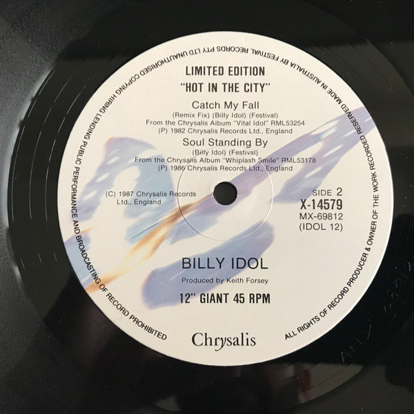 Billy Idol : Hot In The City (12", Single, Ltd, RE)