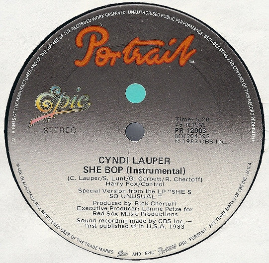 Cyndi Lauper : She Bop (12", Single)