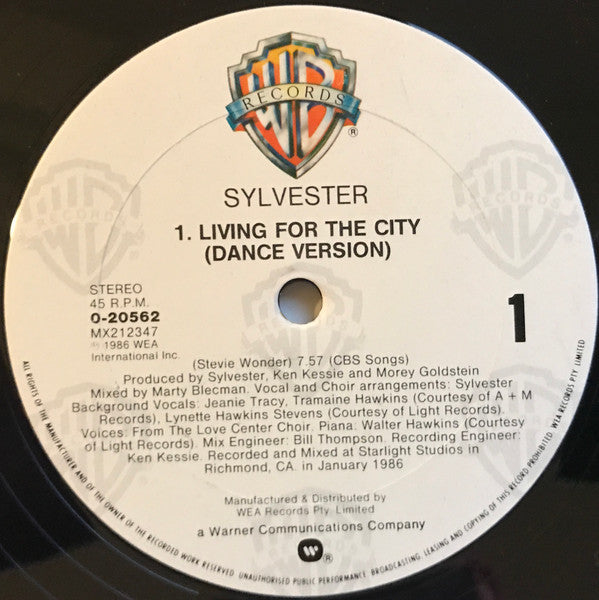 Sylvester : Living For The City (Dance Version) (12&quot;, Single)