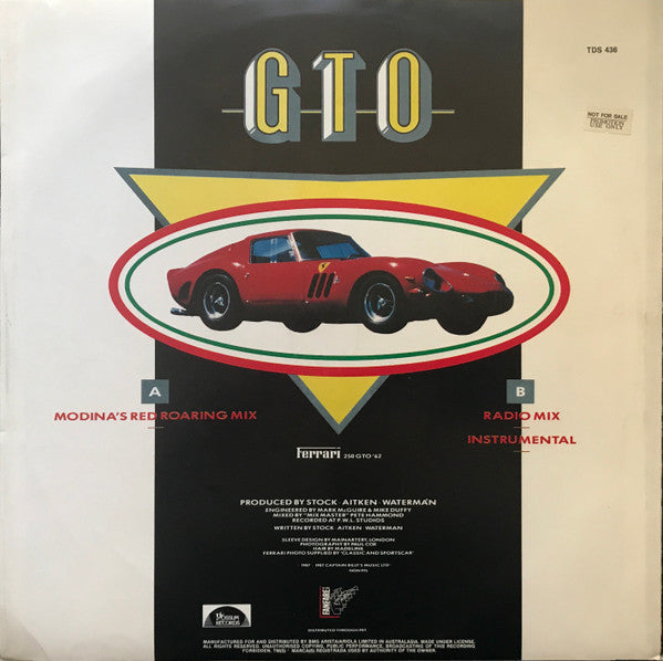 Sinitta : GTO (Modina's Red Roaring Mix) (12")