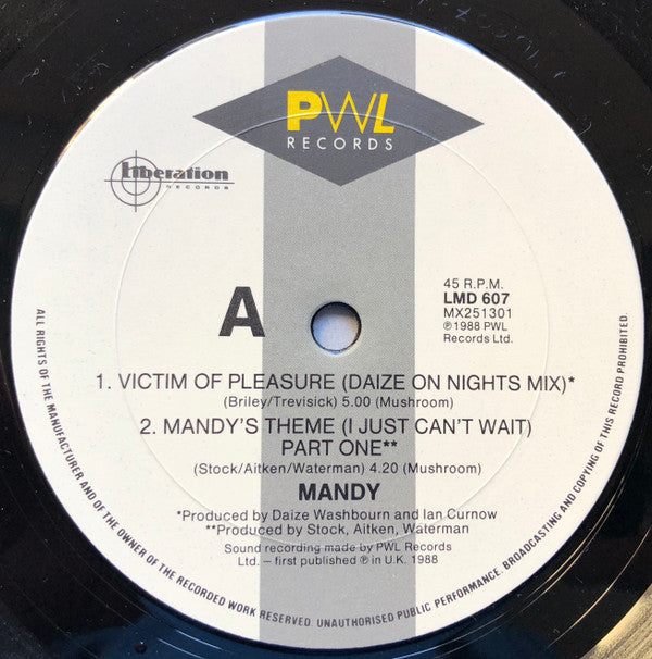 Mandy Smith : Victim Of Pleasure (12", Single)