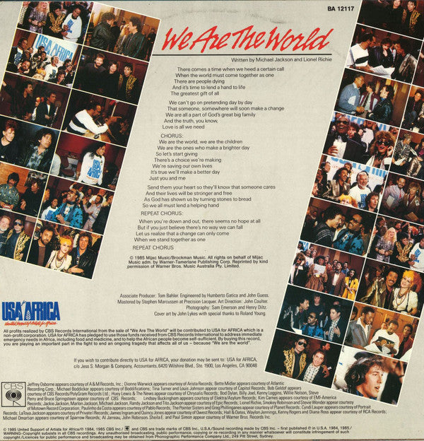 USA For Africa : We Are The World (12")