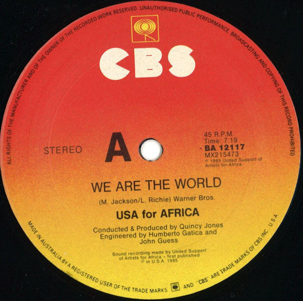 USA For Africa : We Are The World (12")