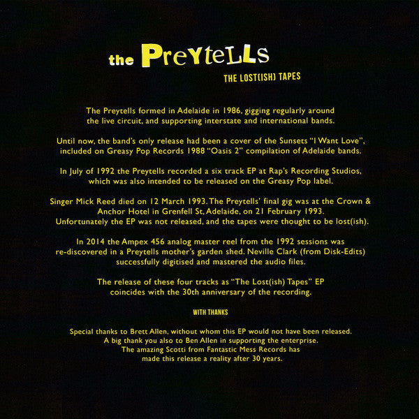 The Preytells (2) : The Lost[ish] Tapes (7", EP, Ltd, Num, Yel)