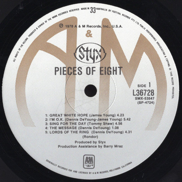 Styx : Pieces Of Eight (LP, Album, Gat)