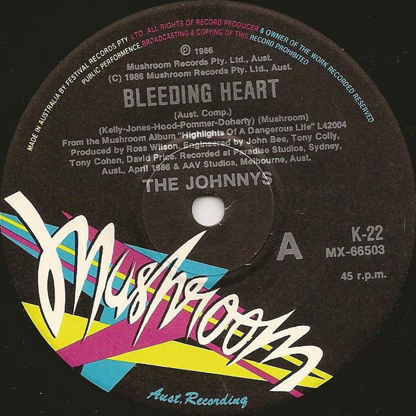 The Johnnys : Bleeding Heart (7", Single, Ltd)