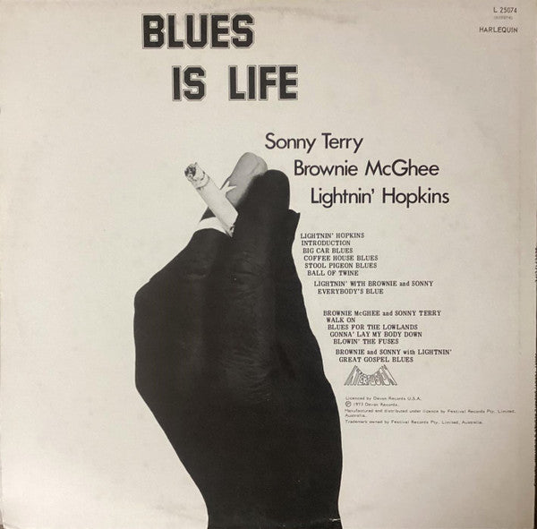 Sonny Terry + Brownie McGhee, Lightnin' Hopkins : Blues Is Life (LP, Album, RP)