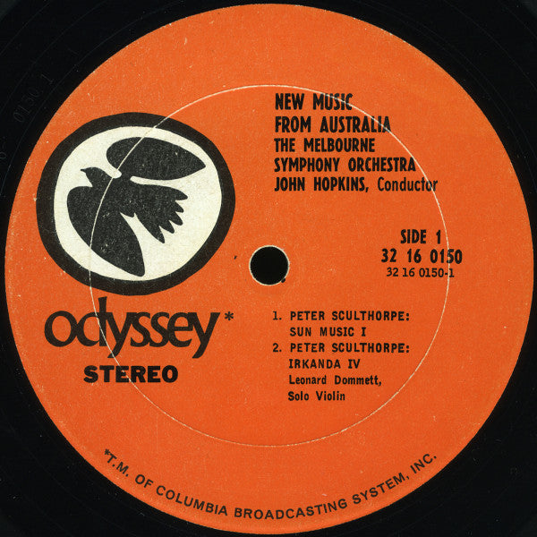 Peter Sculthorpe / Dorian Le Gallienne - John Hopkins (11) • Melbourne Symphony Orchestra : New Music From Australia Sun Music I / Irkanda IV / Sinfonietta (LP)