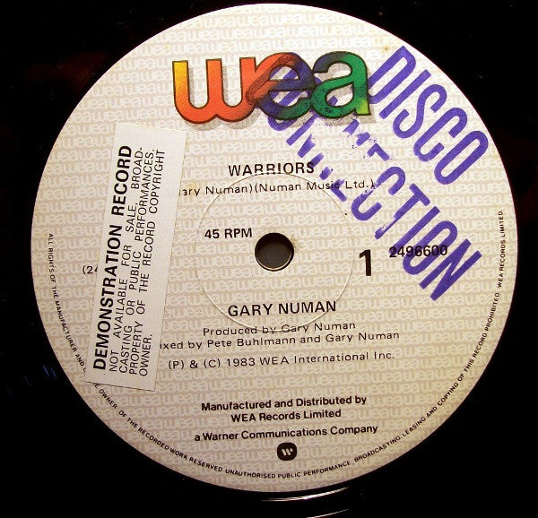 Gary Numan : Warriors (12", Single)