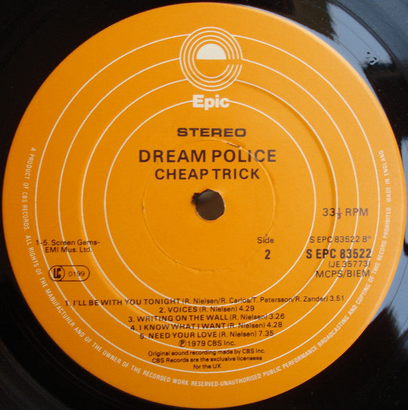 Cheap Trick : Dream Police (LP, Album, Gat)