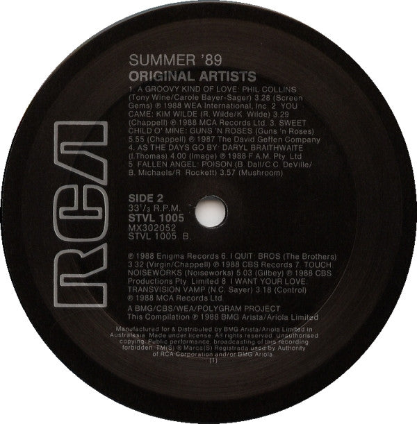 Various : Summer '89 (LP, Comp)