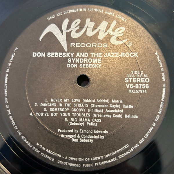 Don Sebesky & The Jazz Rock Syndrome : Don Sebesky & The Jazz Rock Syndrome (LP, Album)