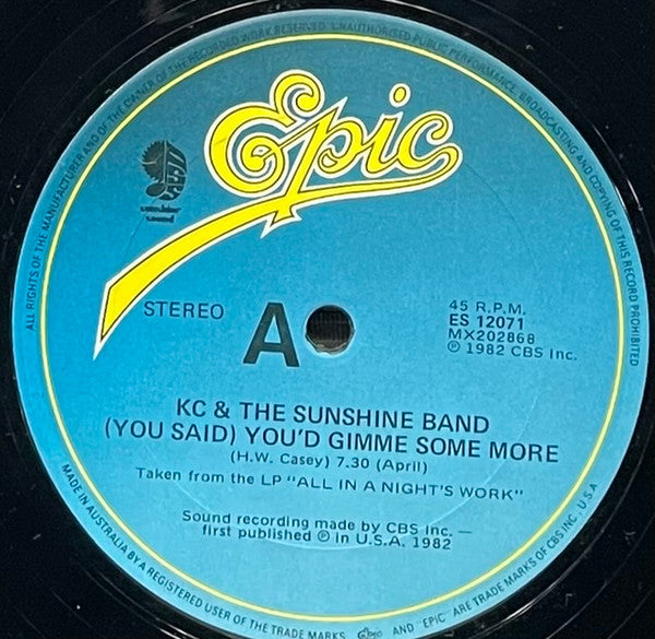 KC &amp; The Sunshine Band : (You Said) Gimme Some More (12&quot;)