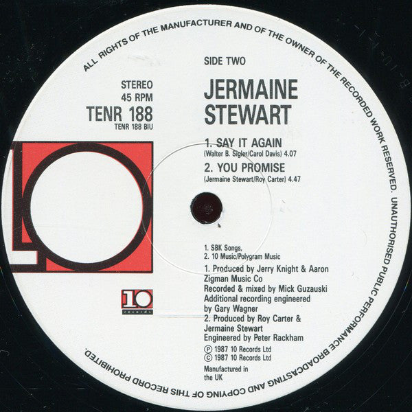 Jermaine Stewart : Say It Again (12")