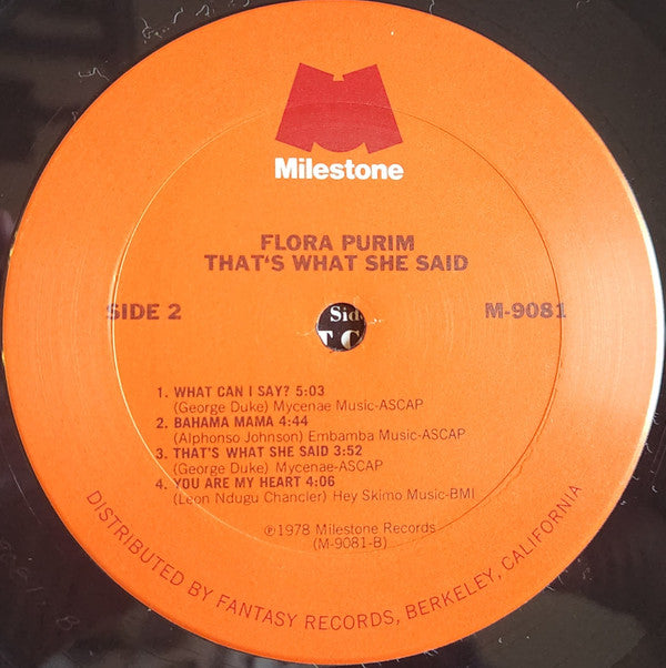 Flora Purim : That's What She Said (LP, Album, San)