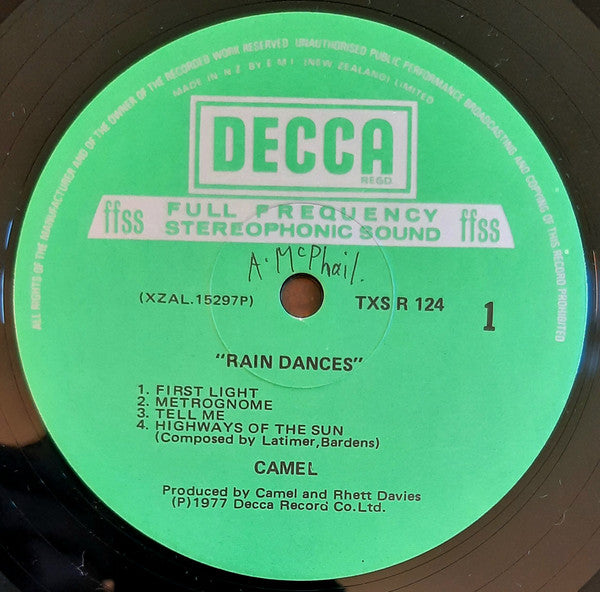 Camel : Rain Dances (LP, Album)