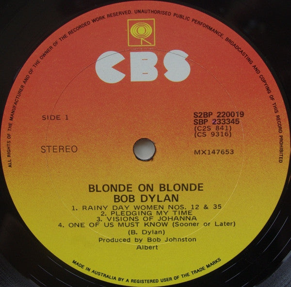 Bob Dylan : Blonde On Blonde (2xLP, Album, RE)