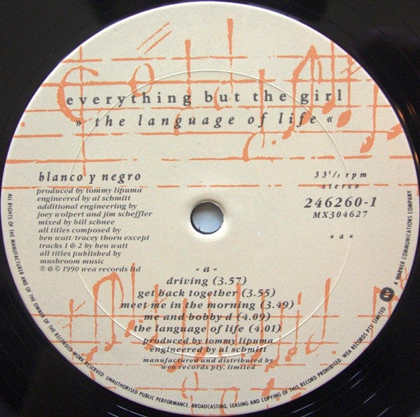 Everything But The Girl : The Language Of Life (LP, Album)