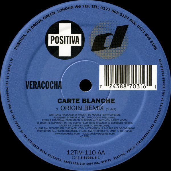 Veracocha : Carte Blanche (12")