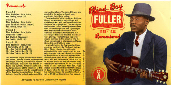 Blind Boy Fuller : 1935 - 1938 Remastered (4xCD, Comp + Box)