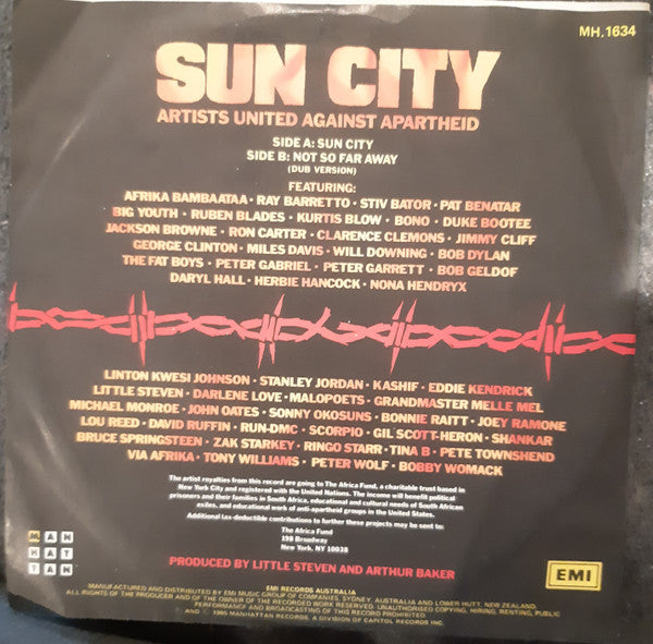 Artists United Against Apartheid : Sun City (7", Pic)