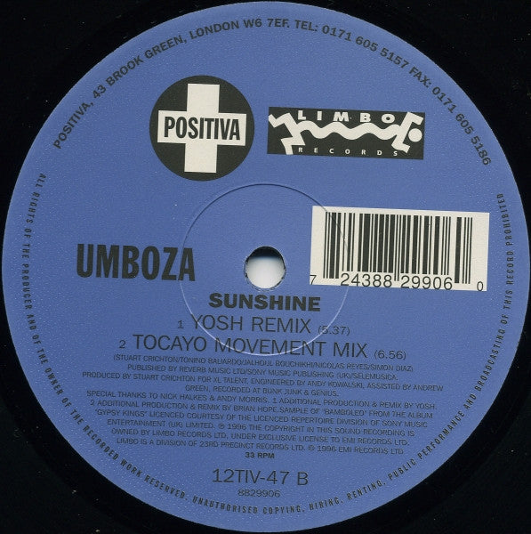 Umboza : Sunshine (12", Single)