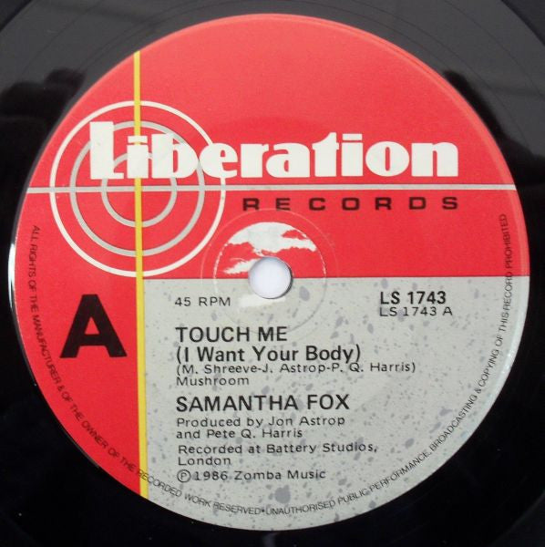 Samantha Fox : Touch Me (I Want Your Body) (7", Single)