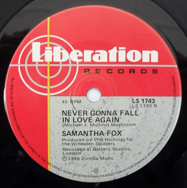 Samantha Fox : Touch Me (I Want Your Body) (7", Single)