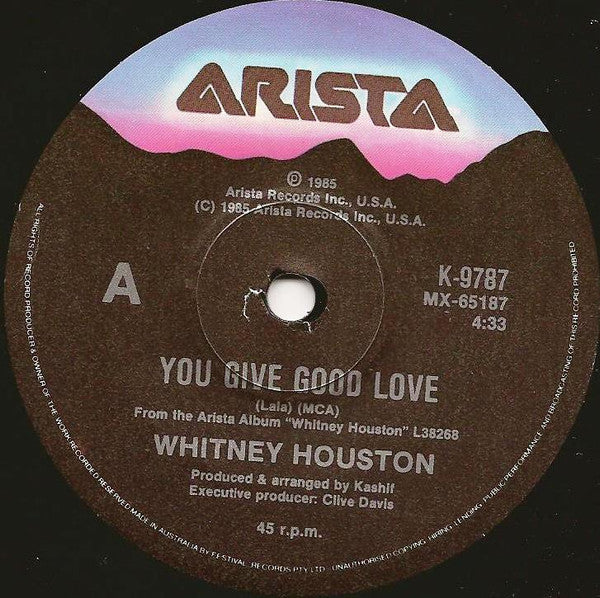 Whitney Houston : You Give Good Love (7", Single, Ltd)