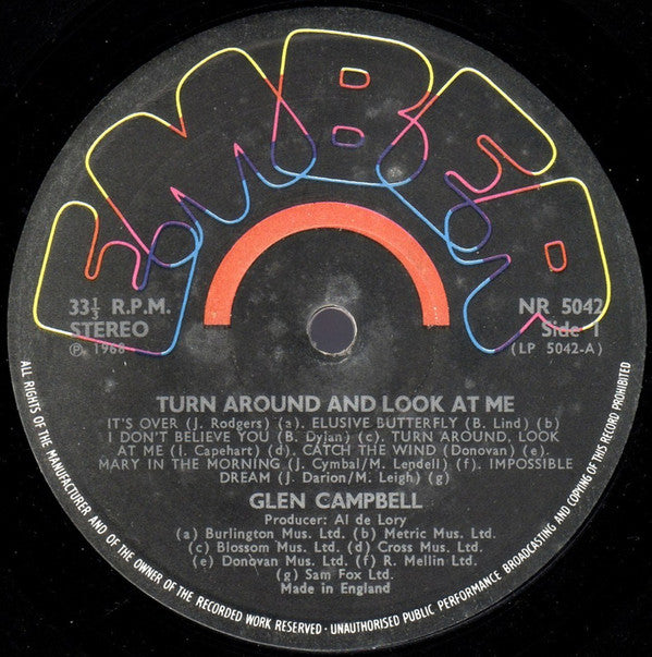 Glen Campbell : Turn Around And Look At Me (LP, Album, RP)