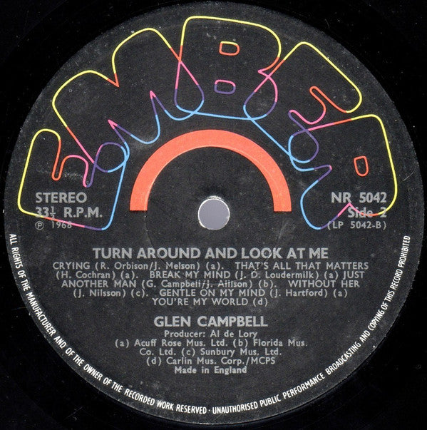 Glen Campbell : Turn Around And Look At Me (LP, Album, RP)