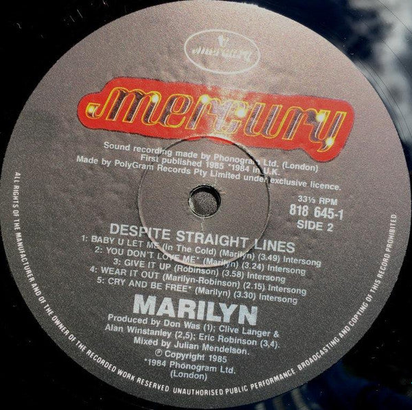 Marilyn : Despite Straight Lines (LP, Album)
