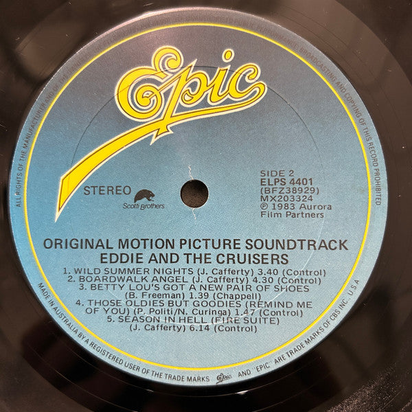 John Cafferty And The Beaver Brown Band : Eddie And The Cruisers (Original Motion Picture Soundtrack) (LP, Album)