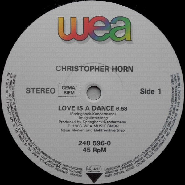 Christopher Horn : Love Is A Dance (12", Single)