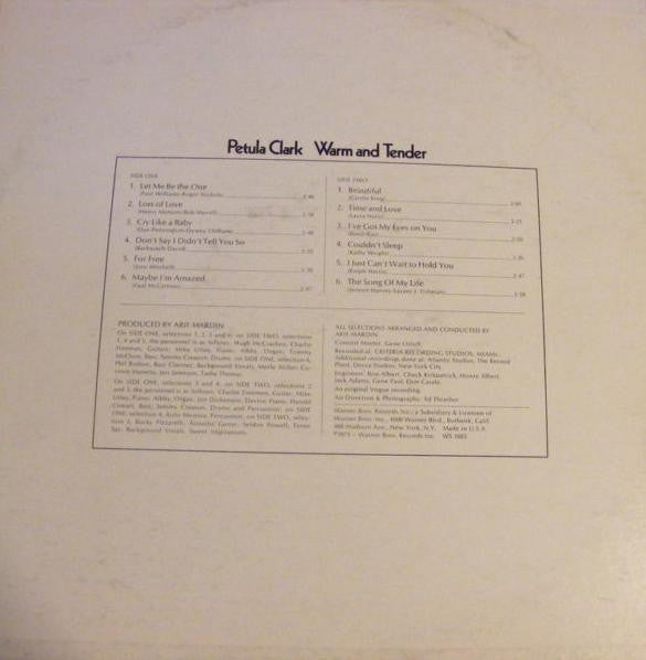 Petula Clark : Warm And Tender (LP, Album)