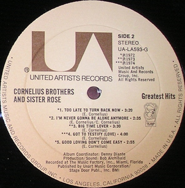 Cornelius Brothers & Sister Rose : Greatest Hits (LP, Comp, Res)