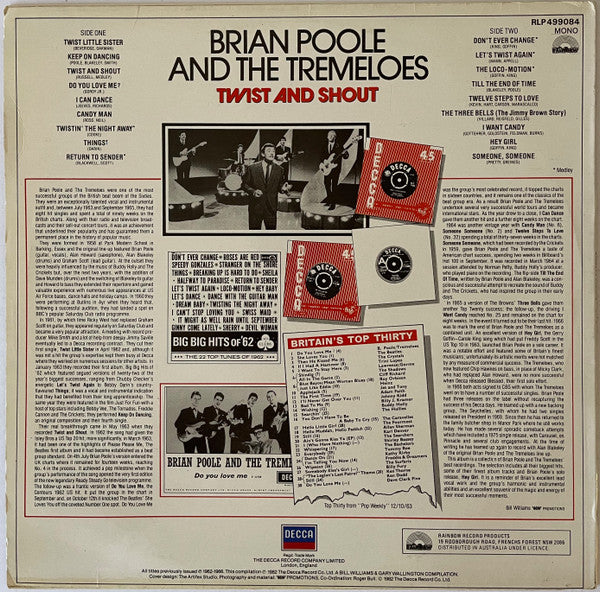 Brian Poole & The Tremeloes : Twist And Shout (LP, Comp)