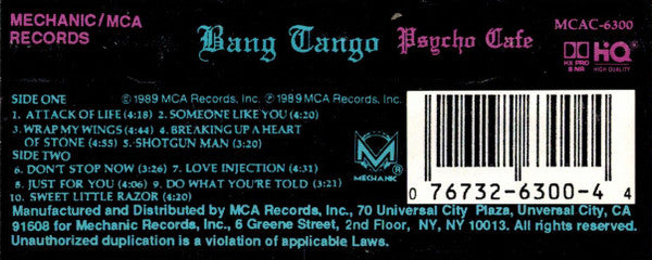 Bang Tango : Psycho Cafe (Cass, Album)