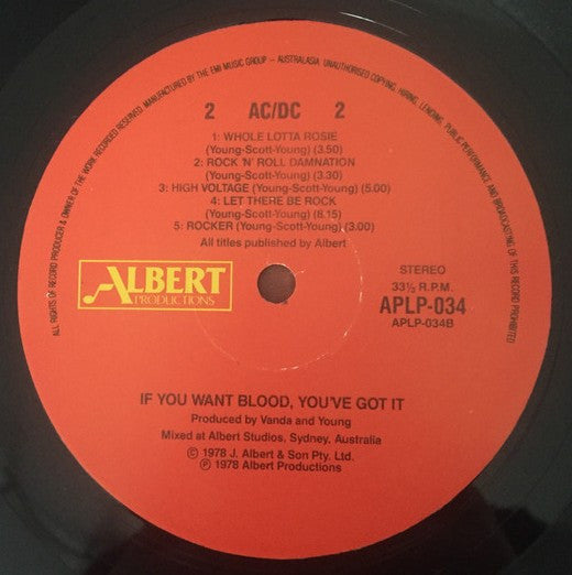 AC/DC : If You Want Blood You've Got It (LP, Album, RE)