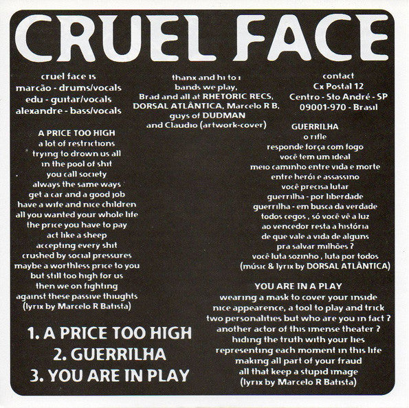 Cruel Face (3) / Dudman : Human Nature (7")