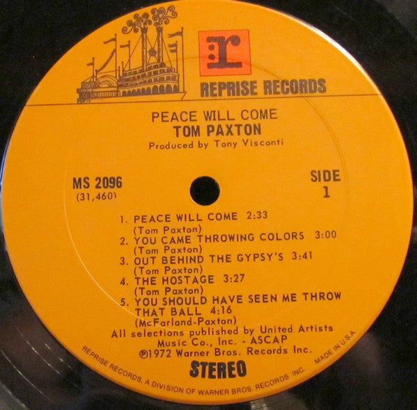 Tom Paxton : Peace Will Come (LP, Album, Ter)