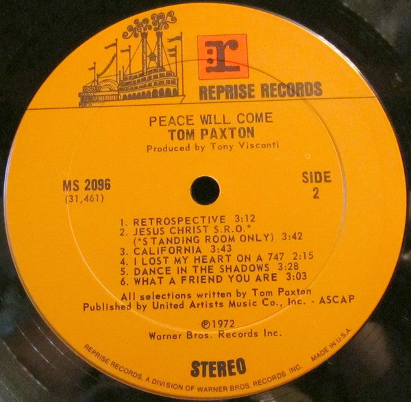 Tom Paxton : Peace Will Come (LP, Album, Ter)