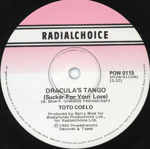 Toto Coelo : Dracula's Tango (7", Single)