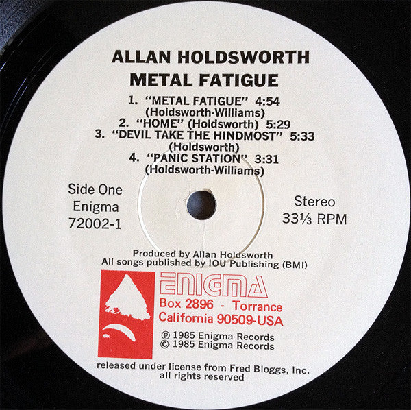 Allan Holdsworth With I.O.U. (3) : Metal Fatigue (LP, Album)