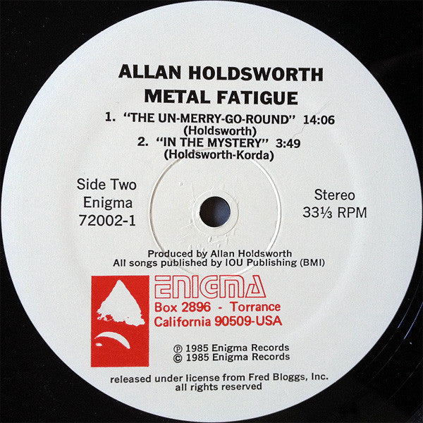 Allan Holdsworth With I.O.U. (3) : Metal Fatigue (LP, Album)