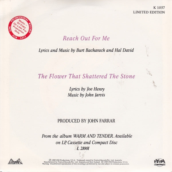 Olivia Newton-John : Reach Out For Me (7", Single, Ltd)