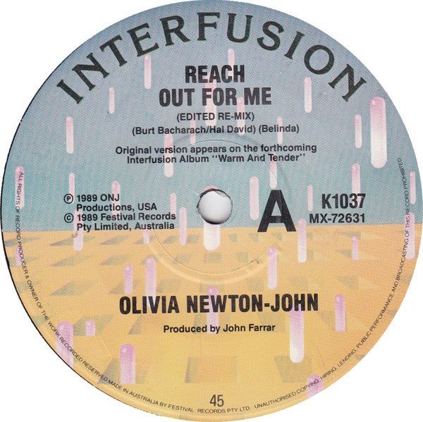 Olivia Newton-John : Reach Out For Me (7", Single, Ltd)