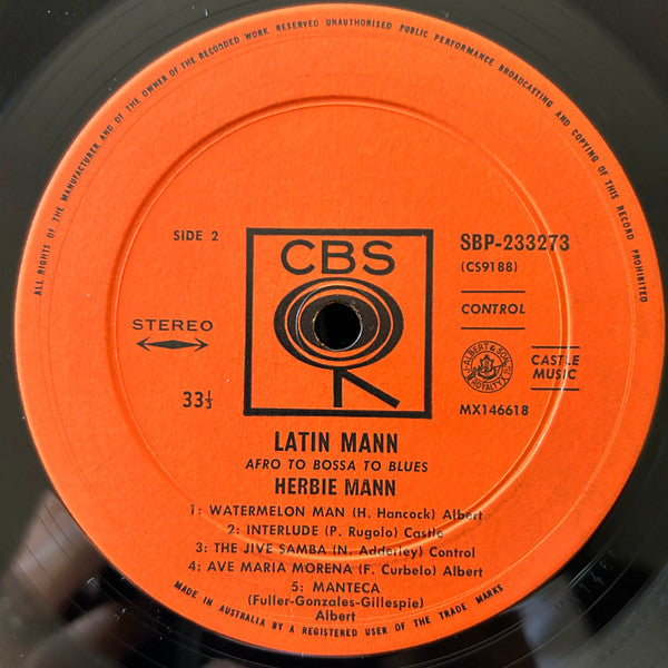 Herbie Mann : Latin Mann (Afro To Bossa To Blues) (LP, Album)